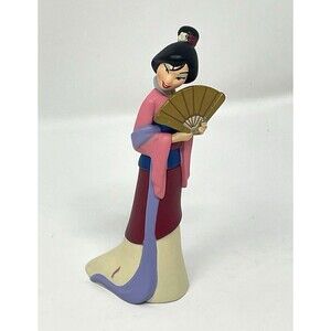 Disney Mulan Geisha Girl 3.5” PVC Figure Plastic Toy Cake Topper Dress and Fan
